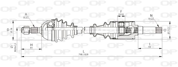 OPEN PARTS Приводной вал DRS6001.00